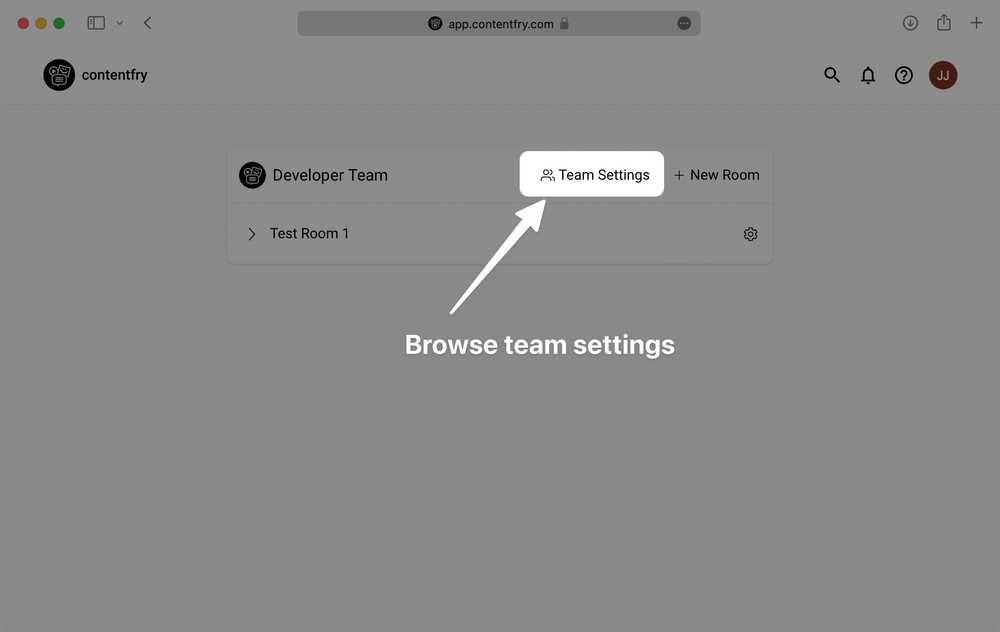 Browse Team Settings